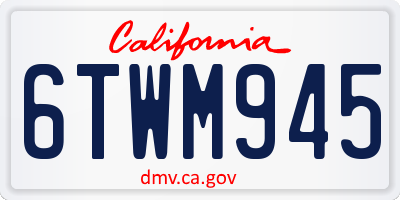 CA license plate 6TWM945