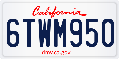 CA license plate 6TWM950