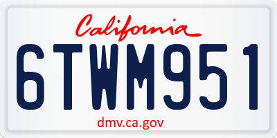 CA license plate 6TWM951