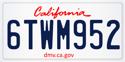 CA license plate 6TWM952
