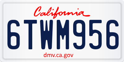 CA license plate 6TWM956
