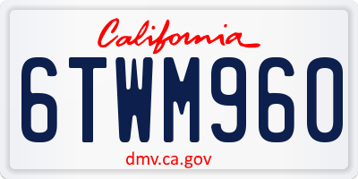 CA license plate 6TWM960