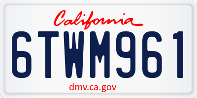 CA license plate 6TWM961