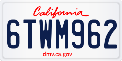 CA license plate 6TWM962