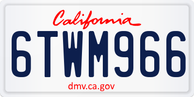 CA license plate 6TWM966