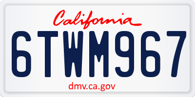 CA license plate 6TWM967