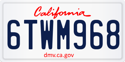 CA license plate 6TWM968