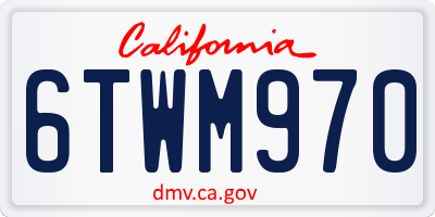 CA license plate 6TWM970