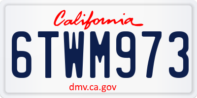 CA license plate 6TWM973