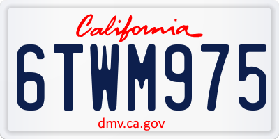 CA license plate 6TWM975