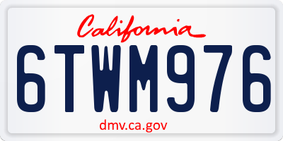CA license plate 6TWM976