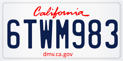 CA license plate 6TWM983