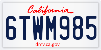 CA license plate 6TWM985