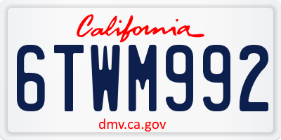 CA license plate 6TWM992