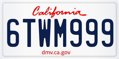 CA license plate 6TWM999