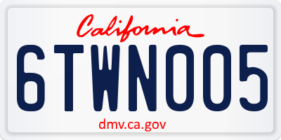 CA license plate 6TWN005