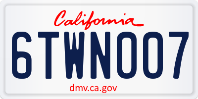 CA license plate 6TWN007