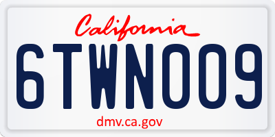 CA license plate 6TWN009