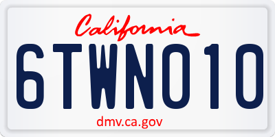 CA license plate 6TWN010