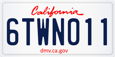 CA license plate 6TWN011