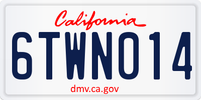 CA license plate 6TWN014