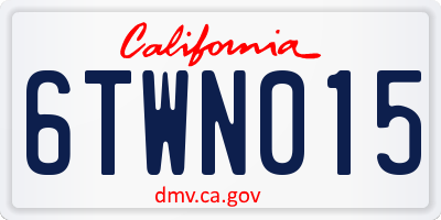 CA license plate 6TWN015