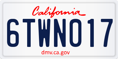 CA license plate 6TWN017
