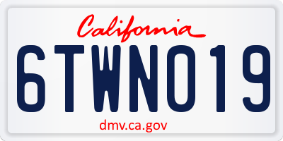 CA license plate 6TWN019