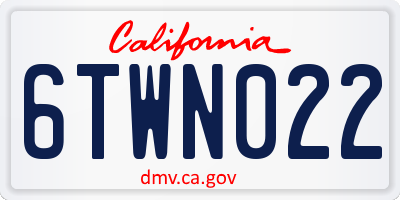 CA license plate 6TWN022