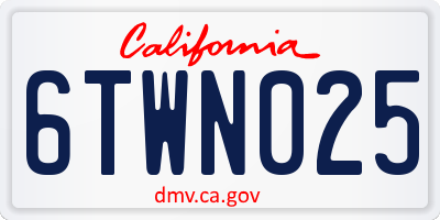 CA license plate 6TWN025