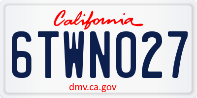 CA license plate 6TWN027