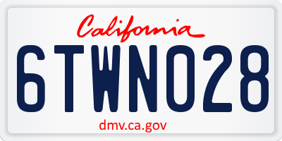 CA license plate 6TWN028