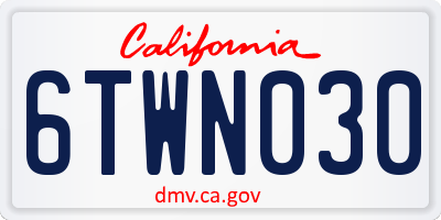 CA license plate 6TWN030