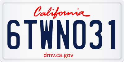 CA license plate 6TWN031