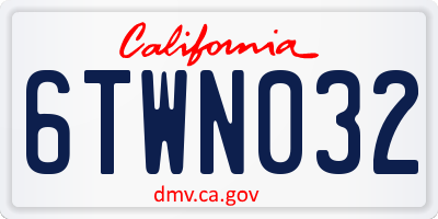 CA license plate 6TWN032