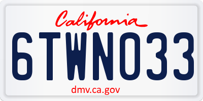 CA license plate 6TWN033