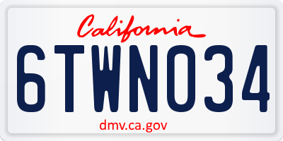 CA license plate 6TWN034