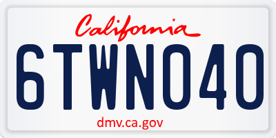 CA license plate 6TWN040