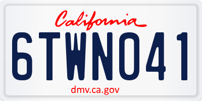 CA license plate 6TWN041