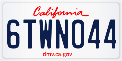 CA license plate 6TWN044