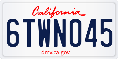 CA license plate 6TWN045