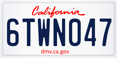 CA license plate 6TWN047