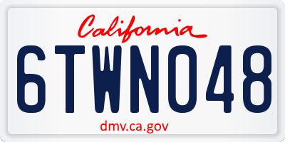 CA license plate 6TWN048