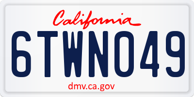 CA license plate 6TWN049