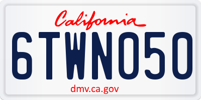 CA license plate 6TWN050