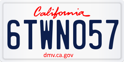 CA license plate 6TWN057