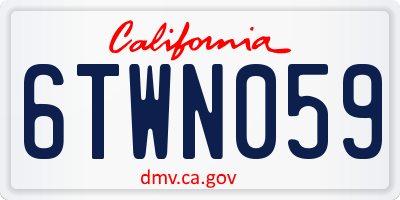 CA license plate 6TWN059