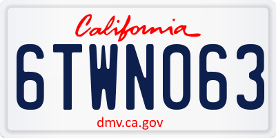 CA license plate 6TWN063