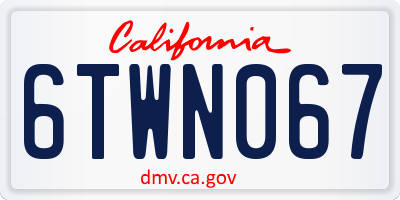 CA license plate 6TWN067