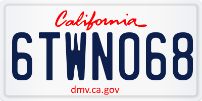 CA license plate 6TWN068
